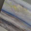 Large Blue Ocean Abstract Wall Art, Modern Contemporary Decor, 20" x 40"