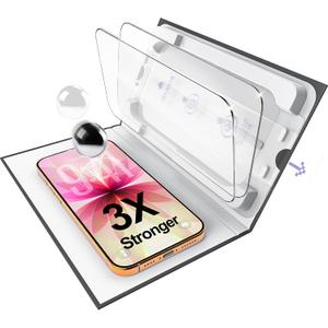 ruwa Screen Protector for iPhone 15/16 6.1-inch [2-Pack] HD Tempered Glass with Bubble&Dust Free Box, 9H Hardness, Anti-Scratch, Case Friendly, Auto Dust-Elimination, Easy Installation