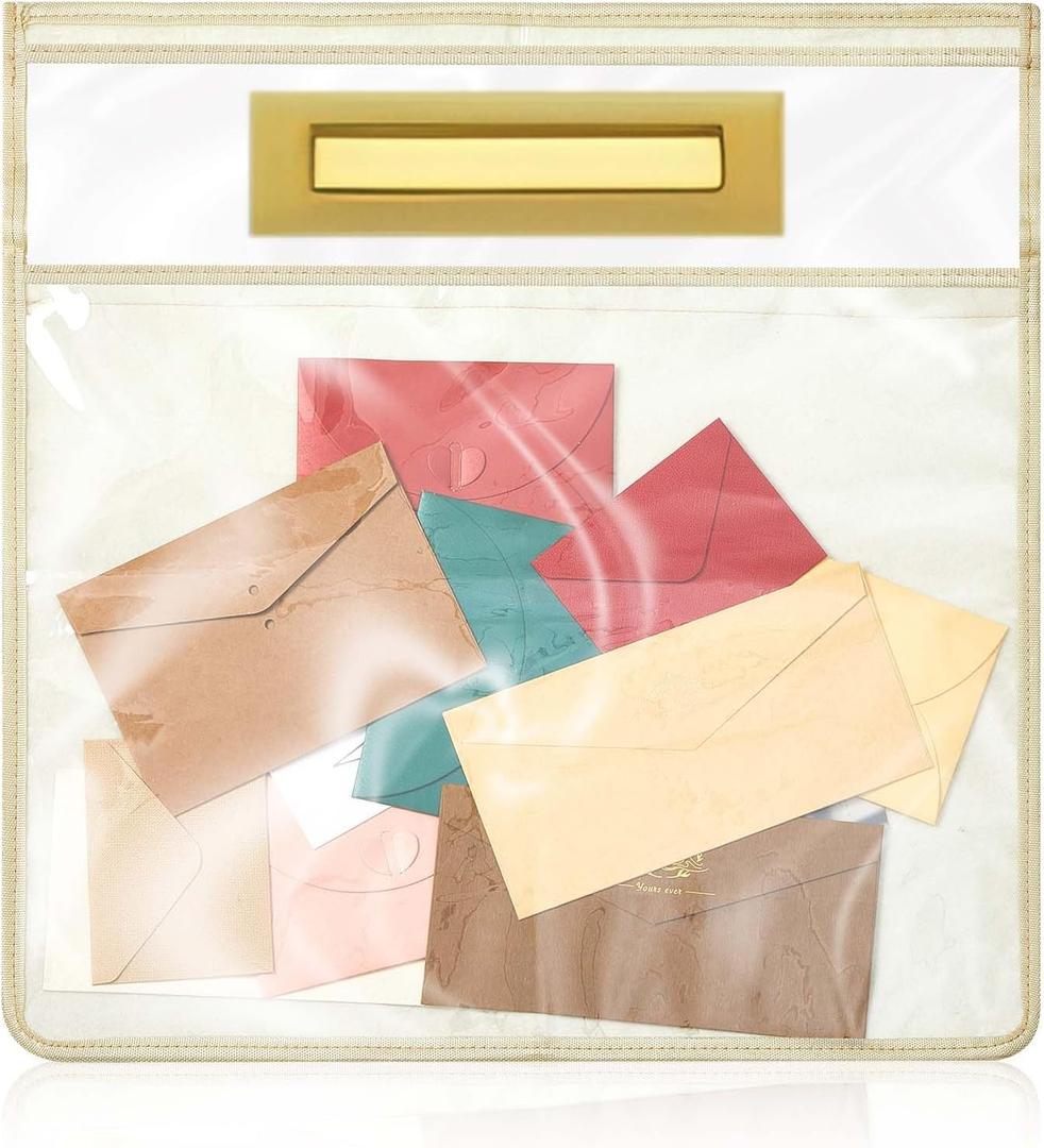 Zhanmai Mail Slot Catcher Hook and Loop Indoor Mail Slot Catcher Cover for Front Door to Protect Privacy Post Letter Boxes for Small Package, Magazine, No Screws Needed