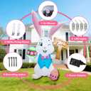 5FT Easter Inflatables Outdoor DecorationsInflatable Bunny with Easter Eggs, Blow-up Yard Decor for Indoor/Outdoor Garden Lawn & Holiday Party (Rabbit Raise The Sign)