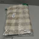 gillhov Checkered Tablecloth Rectangle Washable Buffalo Plaid Table Cloth Cotton Linen Gingham Table Cover for Picnic Kitchen Dining Room, Beige and White, 55 * 70