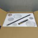 hykolity 3-Light Vanity Light Fixture, 5-Piece All-in-One Bathroom Set with Towel Bar, Ring, Robe Hook & Toilet Paper Holder for Bathroom Mirror Lighting, Oil Rubbed Bronze Wall Light with Glass Shade