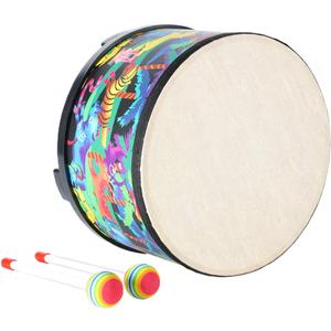 Floor Tom Drum for Kids 10 inch Percussion Instrument Music Drum with 2 Mallets for Baby Children Special Christmas Birthday Gift