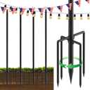 4Pack 9FT String Light Poles for Outside,Electrophoresis Design Waterproof and Rustproof,for Outdoor String Lights Garden,Patio,Wedding,Backyard,Deck,Party - Black