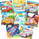 Zeoddler Wooden Puzzles for Toddlers, 8 Pack Vehicle Jigsaw Puzzles for Kids3-5, 9 Pieces Preschool Learning Activities, Learning & Educational Toys, Gift for Boys, Girls