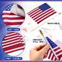 Small American Flags on Stick 5" x 8" USA Flags Bulk Mini Handheld Stick 4th of July Flag with Safe Spear Top for 250th Anniversary USA Parade Grave Marker Memorial Day Independence Day