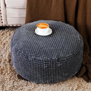 SUTAVIA Pouf Ottoman Cover Unstuffed Pouf Seat Decorative Soft Storage Bean Bag 20x20x8 Inches Floor Footrest for Living Room Bedroom (Dark Gray, Round)