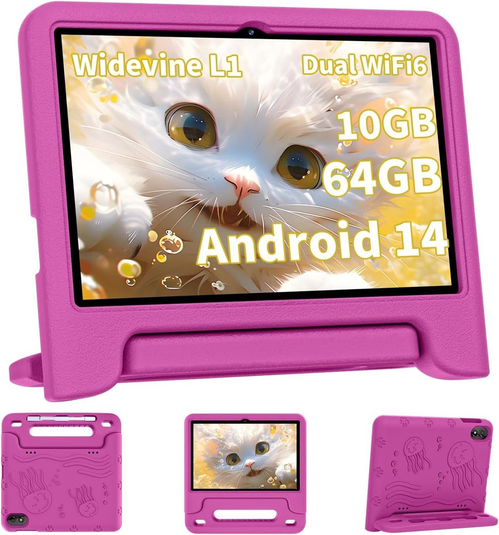 2025 Upgraded Android 14 Tablet, 10inch Kids Tablet , Octa-core CPU, 10GB+64GB+1TB Expand Tablets for Kids with Kids Space, Parental Control, 6000mAh Big Battery, HD Touchscreen Display Tableta (Pink) 2025 Upgraded Android 14 Tablet, 10inch Kids Tablet , Octa-core CPU, 10GB+64GB+1TB Expand Tablets for Kids with Kids Space, Parental Control, 6000mAh Big Battery, HD Touchscreen Display Tableta (Pink)