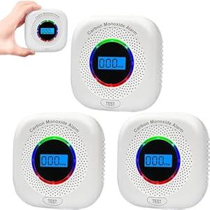 Carbon Monoxide Detectors,Carbon Monoxide Alarm/Monitor Battery Operated with Light&Digital LCD Display, Portable Traval CO Detector Alarm for Home,Bedroom,Office,RV,Warehouse