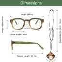 Women Reading Glasses Trendy Readers Blue Light Filtering Glasses +0.00 +1.25 - +3.00 (Dark Green / Beige)