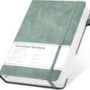CAGIE Lined Journal Notebook, 320 Pages College Ruled Notebook, 100 Gsm Paper Thick Journal, B5 Hardcover Leather Journals for Writing Women Men, 7.6x10In, Green