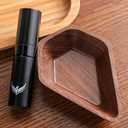 Walnut Coffee Bean Dosing Cup and RDT Coffee Spritzer Gift Set Coffee Bar Accessories Wooden Dosing Vessel Single Dose Coffee Measuring Tray Kit