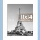 upsimples 11x14 Picture Frame, Display Pictures 8x10 with Mat or 11 x 14 Without, Wall Hanging Photo Frames, Blue, 1 Pack
