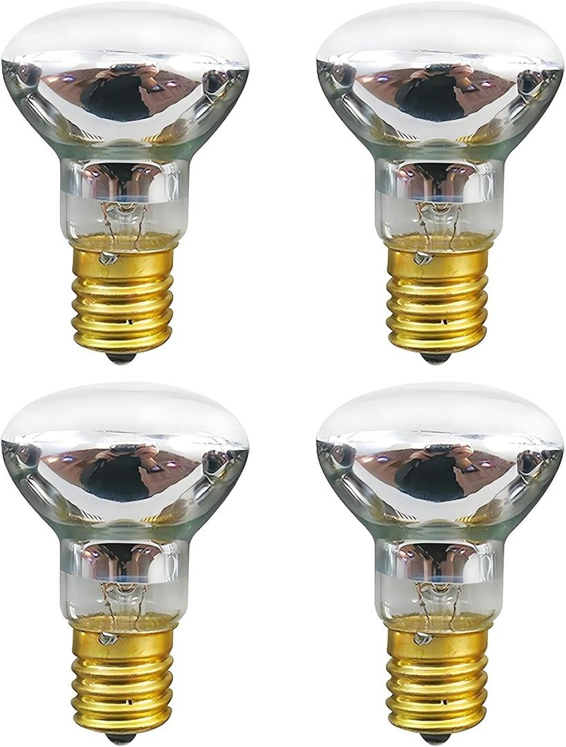 Lava Lamp Bulb 4 Pack 30W E17 R39 Reflector Type Bulb for Lava Lamp,Original Replacement Bulbs for Lava Lamps and Glitter Lamps,2700K Warm White,Dimmable,Long Lifespan