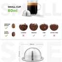 Stainless Steel Reusable Coffee Capsule, Metal Refillable Coffee Pod Brewing Espresso 70ML/2.40Z(SMALL), Compatible with N-espresso Ver-tuoPlus XN903/XN900 / Vertuo-line GCA1/ENV135/ENV150
