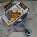 Crock Pot Artisan 3.5 Quart Enameled Cast Iron Deep Saut Pan, Teal Ombre