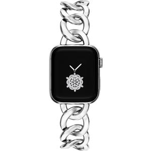 Kolgios 38/40/41/42/44/45/46mm Cool Chain Women Smartwatch Bands Compatible for Apple Watch Bands Series 11/ SE3/10/9/8/7/6/5/4 Stylish Replacement Bracelet for Iwatch S11/10/9 Gift To Her (silver)