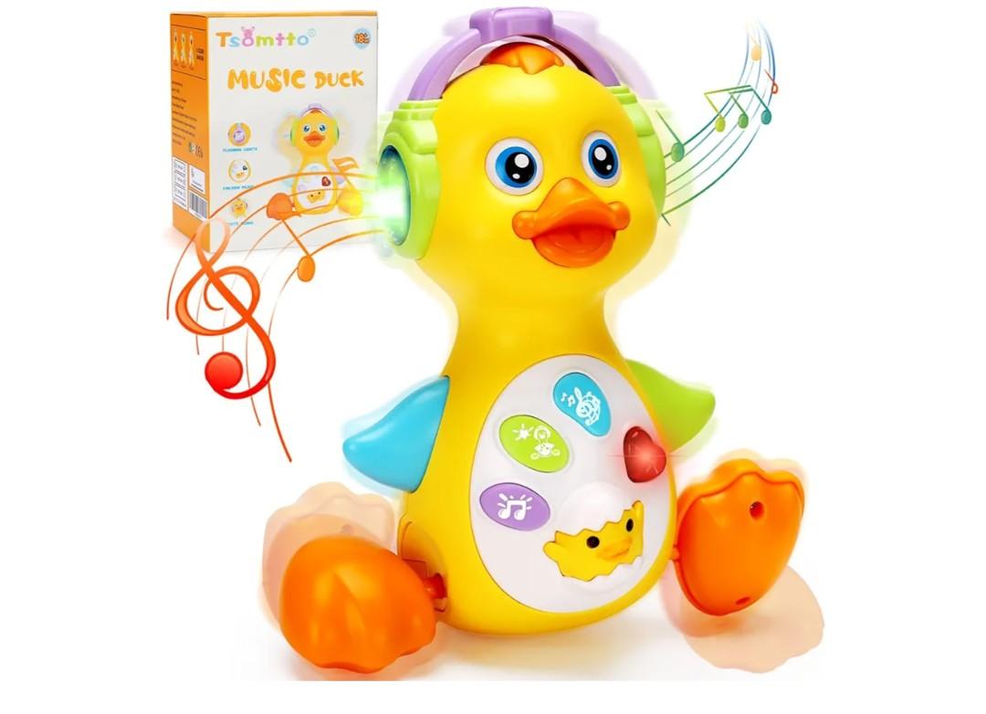 Tsomtto Baby Musical Light Up Duck Toy, Baby Toys 0-3-6-9-12 Months Dancing Crawling Tummy Time Toys, Newborn Infant Learning Toy Gifts for 0 3 4 5 6 7 8 Month Old Baby Boys Girls