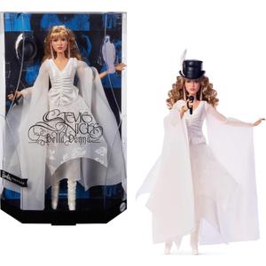 Barbie Signature Doll, Stevie Nicks Bella Donna Collectible Wearing Flowing White Dress with Hat & Mic Accessories, Includes Doll Stand