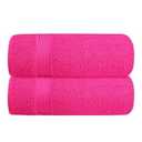 Belizzi Home Cotton 2 Pack Oversized Bath Towel Set 28x55 inches, Large Bath Towels, Ultra Absorbant Compact Quickdry & Lightweight Towel, Ideal for Gym Travel Camp Pool - Hot Pink