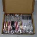 Crtiin 100 Pieces Plastic Beadable Pen Bulk Kit 50 Bead Ballpoint Shaft Black Ink Beaded Pens with 50 Refills for DIY Making Valentines Day Gift for Office(Black Gold)