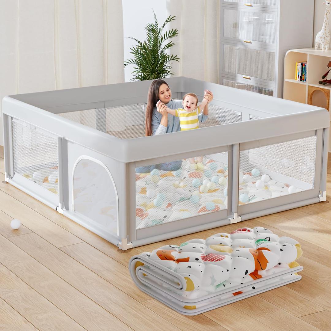 Baby Playpen with Mat Small Playpen for Babies and Toddlers 50 x 50 inch Baby Fence Playards