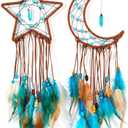 MEXIDAWN 2 Pack DIY Feather Dream Catcher Kits Turquoise Wall Hanging Boho Decor Handmade Dream Catcher for Adults