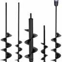 TCBWFY 4 Pack Garden Auger Spiral Drill Bits - 1.6"x9", 1.6"x16.5", 3"x16.5", 3"x12" - Heavy Duty Steel - Corrosion Resistant - Perfect for Post Holes, Earth & Lawn Augering,Planting Bulbs&Trees