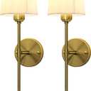 EZVALO Battery Operated Wall Sconces Set of 2, 7500mAh, RGB, Rechargeable Wall Lights with Remote, Dimmable, Magnetic Bulbs, No-Wiring Installation, Wireless Wall Lamps for Bedroom, Living Room, 24 inches