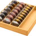 MinBoo Bamboo Coffee Pod Storage Holder Drawer Insert for Counter Compatible with Vertuoline Capsules for Kitchen, Home, Office, Coffee Station,Small