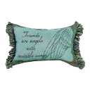 Manual 12.5 x 8.5-Inch Decorative Embroidered Word Pillow with Fringe, Friends are Angels