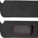 Left & Right Side Sun Visor Protector Cover Sunvisors Cover Fit for Ford Mustang 1994-2004 Leather Covers Only (Black-Red Stitch)