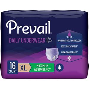 Prevail Proven | X-Large Pull-Up | Women's Protective Underwear | Maximum Absorbency | X-Large, 16 Count (1 pack of 16)