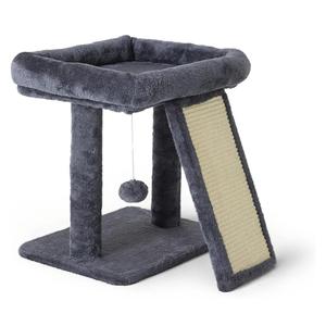 17.1-inch Small Cat Tree Tower with Scratching Post for Indoor Cats,Grey