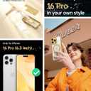 2 x Meifigno Case Designed for iPhone 16 Pro 6.3 Inch, [Compatible with MagSafe] [2X Screen Protectors] [Glitter Card & Wrist Strap] Surround Lens Protection Designed for iPhone 16 Pro Case, Gold