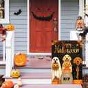 Halloween Garden Flag Golden Retriever Decor 12x18 Double Sided For Outside Dog Garden Flag Halloween Yard Decorative Flags Ghost Spooky Welcome Hallo-ween Outdoor Holiday Home Decor Summerween Yard