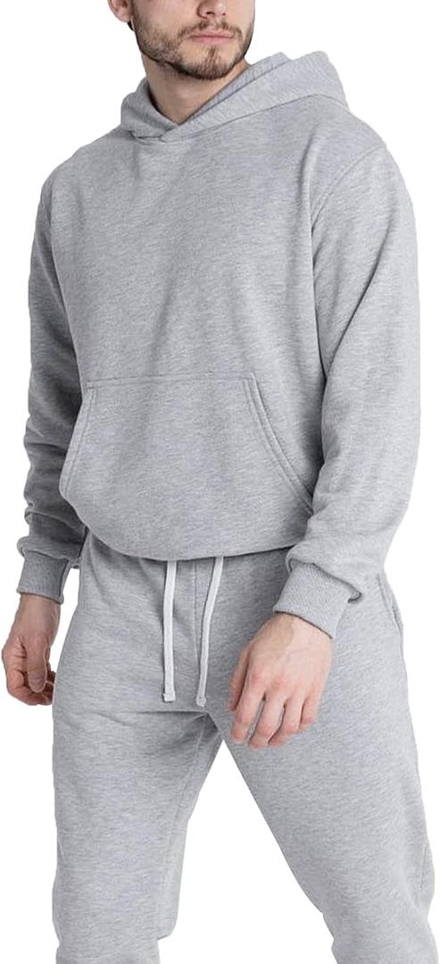 Tuveke Sweat Suits For Men Set 2 Pcs Hoodie Jogger Sweatsuits (Medium, Grey)
