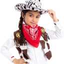 Spooktacular Creations 2 Pcs Adult Kids Felt Cow Print Cowboy Hat, Halloween Costume Accessory for Boys Girls, Cowgirl Hat for Women Wild West Themed Parties