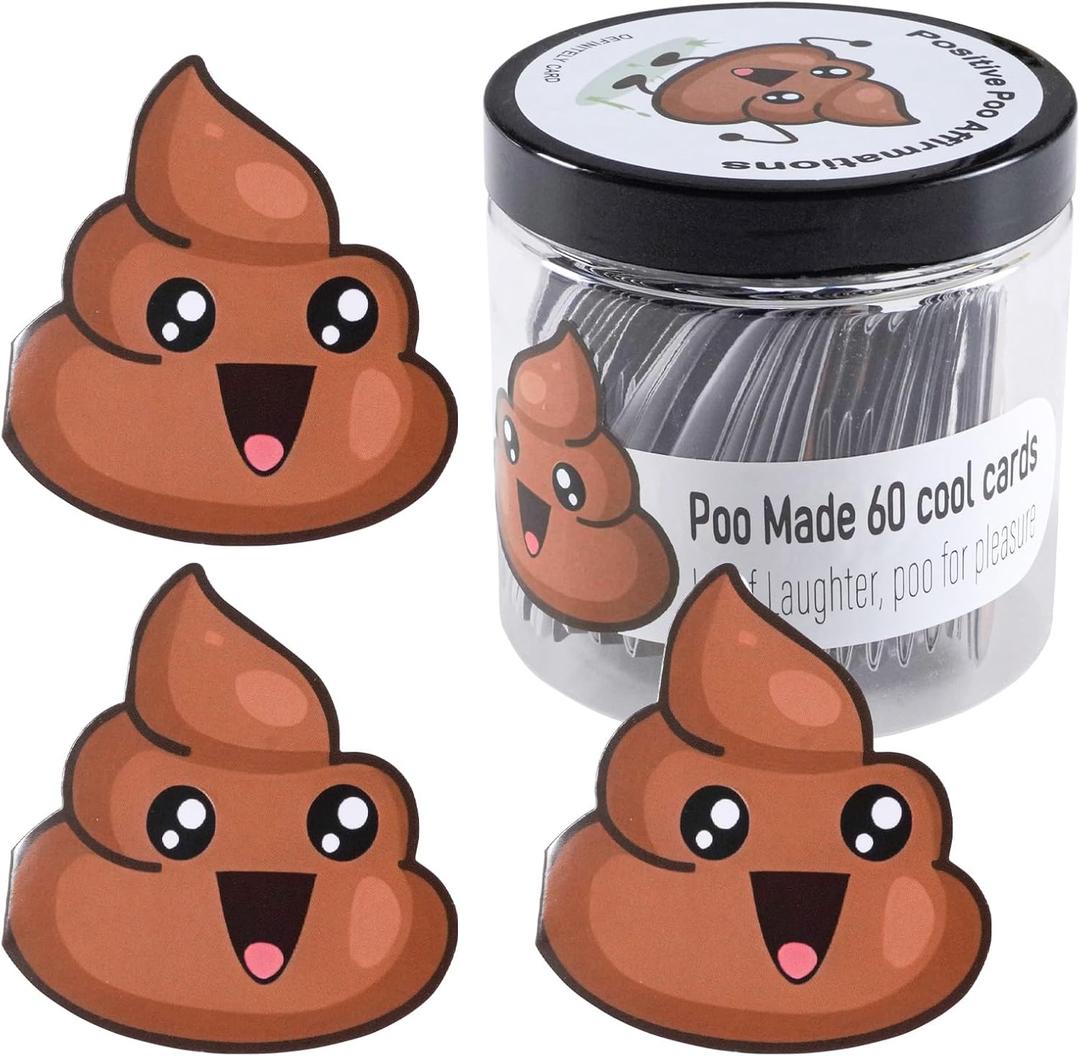 60 Pcs Positive Poo Affirmation Cards, Emotional Support Affirmation Card for Women, Funny Positive Gift for Women,Girls