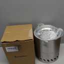 9.7 x 7.1 Inch Tabletop Fire Pit by AmazStove, Low Smoke Camping Stove for Outdoor Safe Burning Firepits, Fueled Pellets or Wood, Travel Bag Included (Silver, 9.7 x 7.1 INCH)