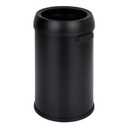 65L/17Gal Round Commercial Trash Can, Heavy Duty Tall Open Top Garbage Can, Fingerprint-Proof Large Capacity Stainless Steel Waste Bin for for Outdoor, Commercial Use, Black
