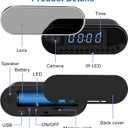 WiFi Security Camera, Spy Camera Clock, Hidden Camera Nanny Cam, APP Control, Remote Viewing, Night Vision, Motion Detection for Indoor Surveillance