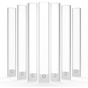 Under Cabinet Lighting, LED Motion Sensor Light Indoor 2500mAh, 7Pack Magnetic Rechargeable Closet Lights, Wireless Under Counter Lights for Kitchen, Stairs, Hallway