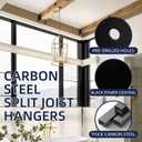 8 Pairs Black Split Joist Hanger, 14 Gauge Face Mount Joist Hanger Heavy Duty Carbon Steel Split Joist Brackets for 2"x4",2"x6", 4"x4" Wood Beam