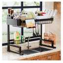 ilvvan Over Sink Dish Drying Rack (Expandable Height/Length) SnapOn Design Large Dish Drainer Storage Counter Organizer 24"  35.5"(L) x 12"(W) x 19"  22"(H)