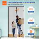 MAGZO Magnetic Screen Door Fit Door Size 36 x 82 Inch, Screen Size 38" x 83" Strong Magnets Mesh, Reinforced Fiberglass Net for Patio and Front Entrances, Gray