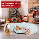 Woodland Christmas Cat Bed Tunnel 3ft x 3ft x 9.8in Winter Forest Under Christmas Tree Cat Donut Tunnels Snowman Reindeer Plush Peekaboo Cave Toy Collapsible 3 Way Xmas Gifts for Small Kitty