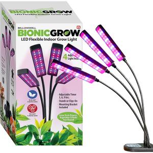 Bell+Howell Bionic Grow Grow Light for Indoor Plants 4 Heads Growing Lamp with 8 Brightness Settings, 3 Light Modes Including Full Spectrum UV Light Growing Plant Light As Seen On TV