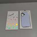 for iPhone 17 Case Cute Striped Phone Case for Women Girls, Shockproof Slim TPU and Hard PC Protective Design Cover 2025 6.3" (Blue)