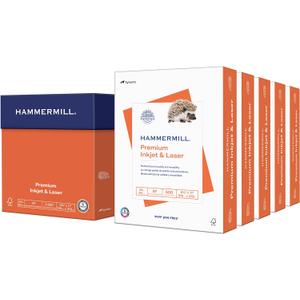 Hammermill Printer Paper, Premium Inkjet & Laser Paper 24 Lb, 8.5 x 11 - 5 Ream (2,500 Sheets) - 97 Bright, Made in the USA, 166140C
